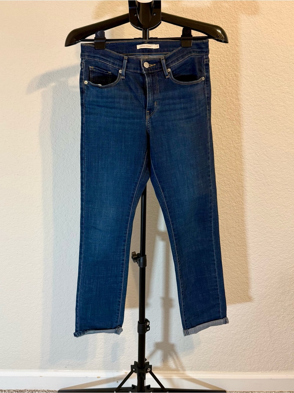 Levi's Dark Blue Ankle Crop Slim Jeans